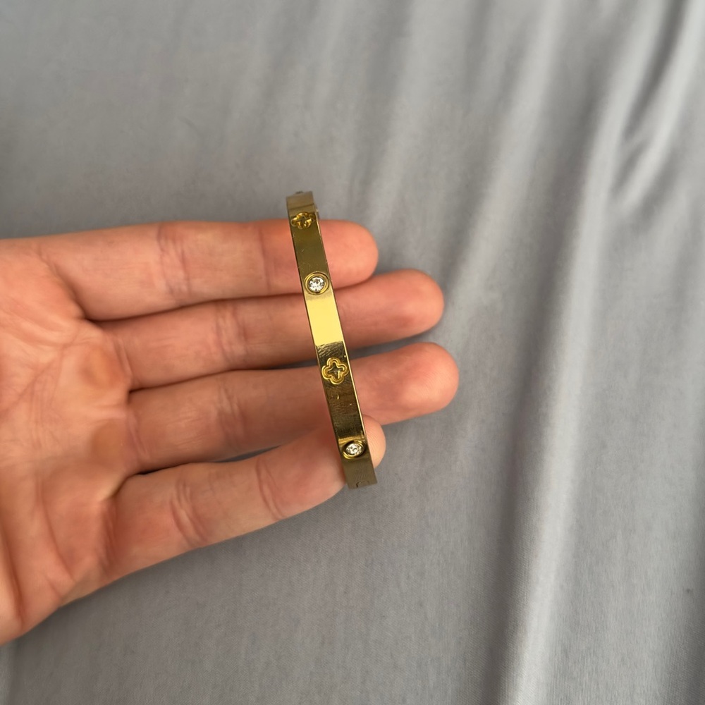 Gold Bracelet with Crystal Accents women’s bangle bracelet